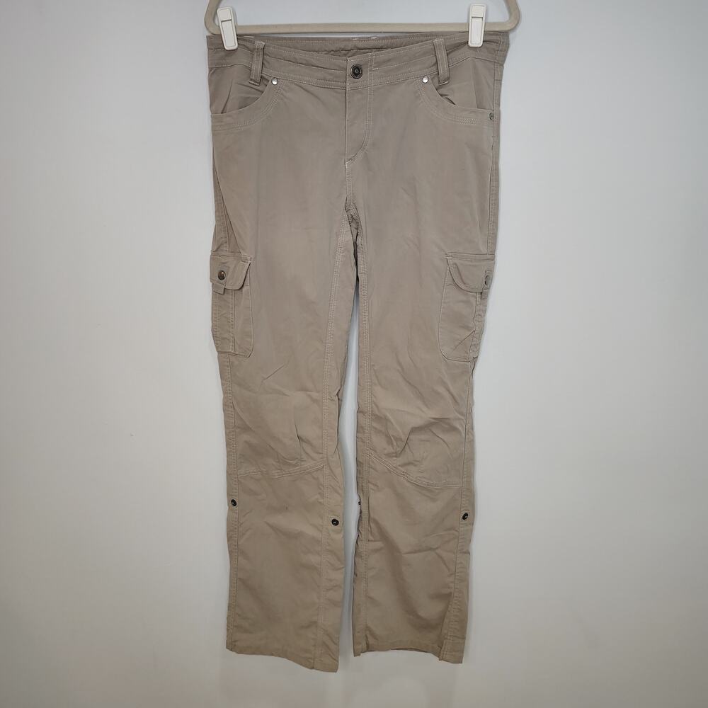 Kuhl Womens 12 Regular Pants Cotton Nylon Khaki Tan Beige Cargo Outdoor Hiking